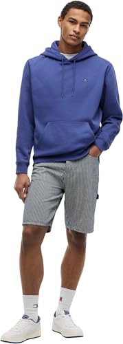 Tommy Jeans Herren Hoodie Regular Fit Flag Fleece mit Kapuze, Violett (Blue Storm), 4XL – Ansicht 4