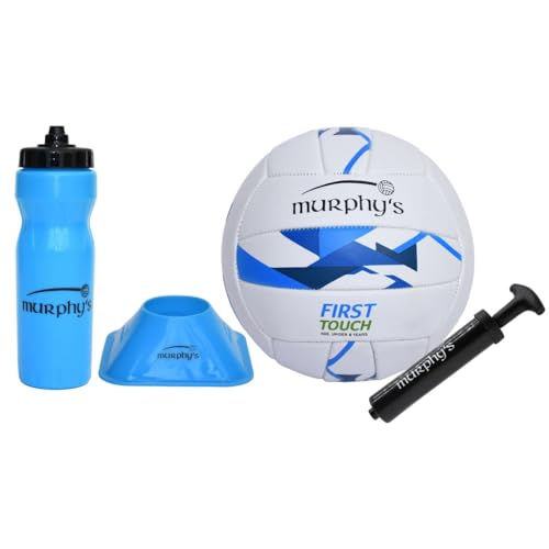 Murphy's First Touch - Conjunto de presente de futebol gaélico para iniciantes, kit de treino de futebol gaélico com bola, t-shirt de chute, bomba manual e garrafa de água de 750 ml, cor