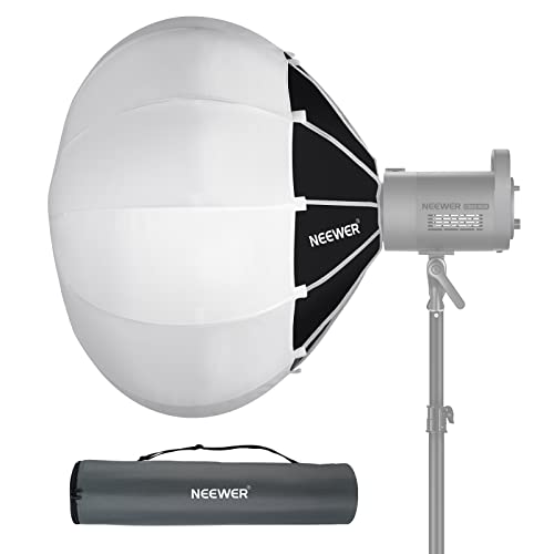 NEEWER 65cm Softbox de Linterna de Liberación Rápida en un Paso, Difusor de Luz de 360°con Faldón, Montaje Bowens para Luz de Video CB60 CB100 CB150 Compatible con Aputure Luz 600d Godox SL60W, NS65L