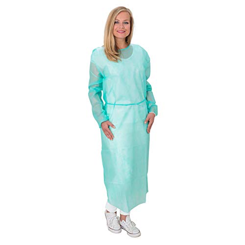 Bata desechable de forro polar verde care & serve ropa de protección de un solo uso