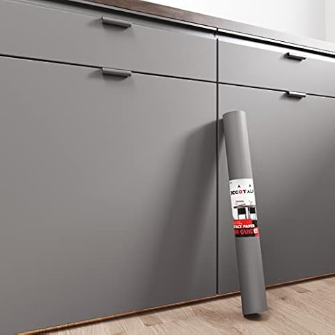 Decotalk Grey Wallpaper Peel and Stick Self Adhesive Wallpaper Removable Gray Contact Paper for Cabinets Waterproof Thick Grey Contact Paper Self-Adhesive for Shelves 12"x120" Cover