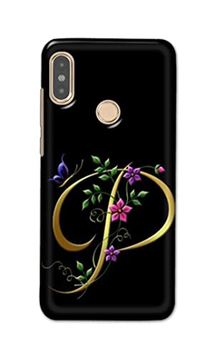 Image of Printed Hard Back Cover Case for Mi Redmi Note 5 Pro Back Cover (Alphabet P) -1803