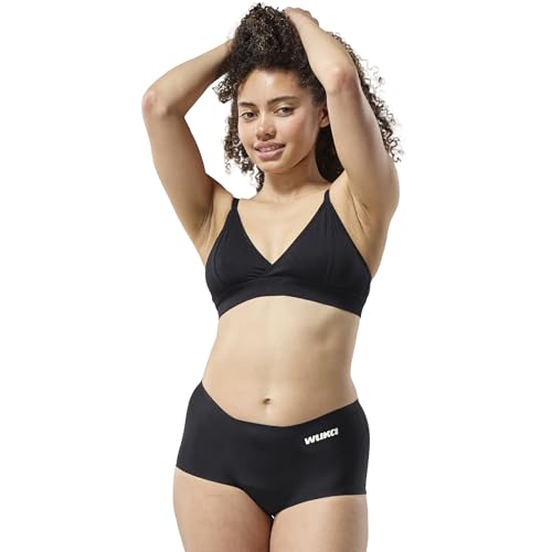 WUKA Teen Stretch Seamless Boxer Short Period Pants Heavy Flow Leak Proof Reusable Washable Underwear for Girls Teen Panties Multi Size Fits XXS XS S Black