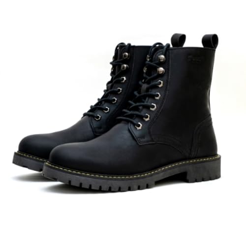 Image of Trip Machine Company Premium Leather Men's Motorcycle Riding Boots - Derby | 3 Point Protection | Ankle, Toe & Heal Protectors | CE Certified | Light Weight | Anti Slip Sole | Lifestyle Boots