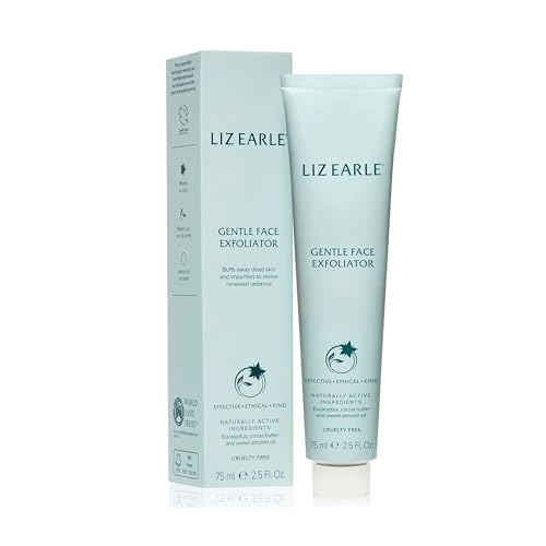 Liz Earle Gentle Face Exfoliator with Cocoa Butter Eucalyptus Essential Oil and Jojoba Beads for All Skin Types 75ml