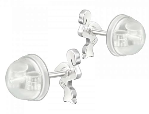 Earring Back Coated with Soft Clear Silicone 925 Sterling Silver (5 Pairs/Pack)3