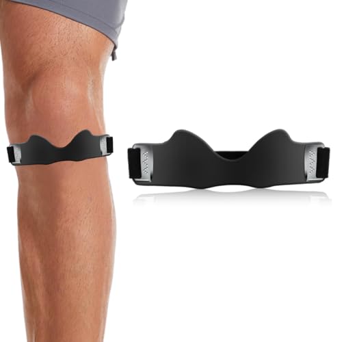GXGM 1 Pieza Rodillera para aliviar el dolor de rótula, Vendaje del tendón rotuliano con airbags 3D, soporte de rodilla del tendón rotuliano, para senderismo, fútbol, baloncesto, negro
