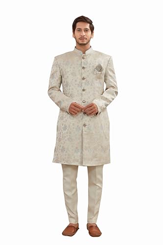 Pyjama indien Sherwani en jacquard homme, costume traditionnel de cérémonie chic