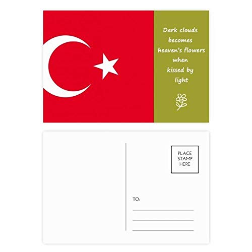 Carte postale drapeau Turquie DIYthinker lot de 20 cartes de correspondance 14x10cm