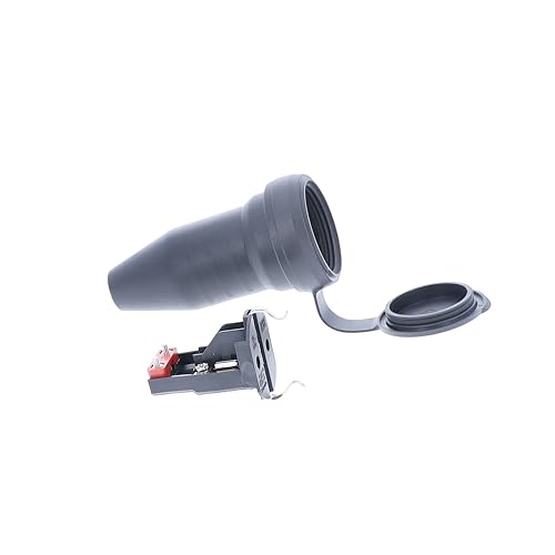 as - Schwabe Vollgummi-Kupplung 230 V / 16 A mit Schutzkappe – Schuko Schutzkontakt-Kupplung für den Außenbereich – IP44 – Made in Germany – Schwarz, 60417