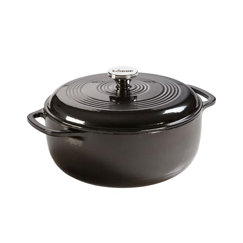 Lodge Essential Enamel Cast Iron Dutch Oven 6 Quarts - Perfect for Bread Baking Braising Marinating & Slow Cooking Features Moisture-Sealing Lid & Dual Handles Kitchen Essentials Apricot product thumbnail 15