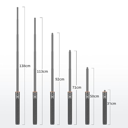 LICHIFIT Wysuwany statyw Selfie Stick do DJI OSMO POCKET 3 / Action 4 o regulowanej długości 138cm drążek przedłużający do Insta360 ONE X3 / X2 Action Camera podstawa wspornik uchwyt akcesoria
