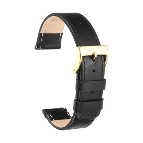 Correa de reloj de cuero de 22 mm negra ideal para lucir en la oficina o eventos formales