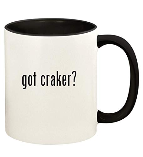 got craker? - 11oz Ceramic Colored Handle and Inside Coffee Mug Cup, Black