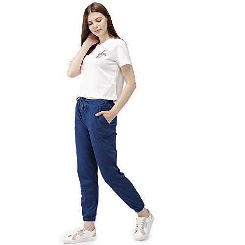 Image of GO COLORS Soft Cotton Blend Joggers Ankle Length for Women| Breathable, Mid Rise