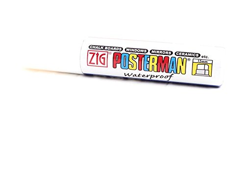 HKR-Welt ZIG Posterman Postermarker 15mm - 5 wasserfeste Marker weiß