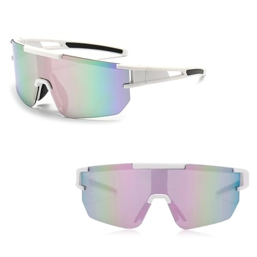 Ruikdly Gafas Rápidas Rave Gafas Deportivas Polarizadas Gafas de Ciclismo Gafas de Sol Deportivas para Hombres Gafas de Sol Bicicleta para Deportes al Aire Libre Ciclismo Conducir Correr Golf