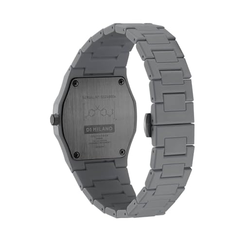 Image of D1 Milano Polycarbon Unisex Luxury Watch, Polycarbonate Quartz Movement, Polycarbonate Strap, 50M Water Resistant Timepiece, Grey Dial, 2 Years Warranty - PCBU03