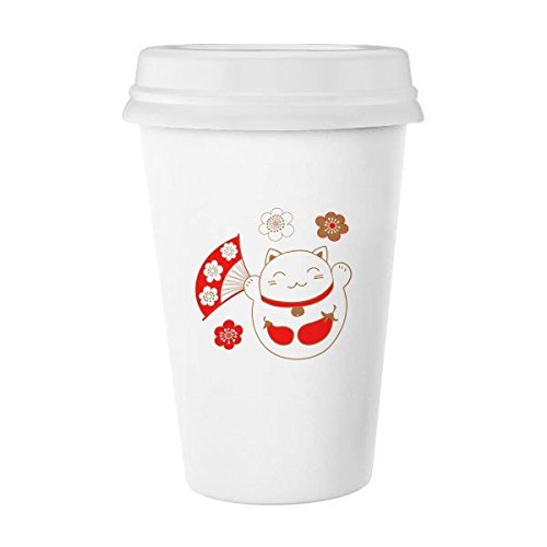 Mug culture Japon avec motif chat de la fortune et fleur, le cadeau idéal en céramique