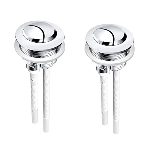 Toilet Flush Button Replacement,2 Pcs Toilet Flush Buttons 38mm Universal Round Dual Push Toilet Flush Button Toilettendruckknopfstangen Toilet Water Tank Push Botton for Toilet Water Tank Repair