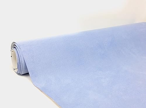 Image of Suede Fabric Wrap - Self Adhesive Film Sticker 16 x 55 Inches Silky Decal Sheet for Car Interior Furniture Upholstery DIY Elastic Stretch Peel and Stick Sky Blue