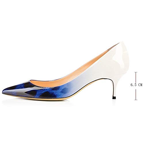 Pumps for Women, Women's Low Heel Pumps Pointy Toe Kitten Heels Silp On Office Shoes3