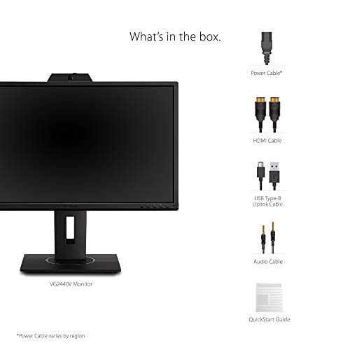 VG2440V 60,5 cm (24 Zoll) Monitor aziendale (Full-HD, IPS-Panel, HDMI, DP, USB 3.2 Hub, Webcam con microfono, Regolabile in altezza, altoparlante, Eye-Care, 4 anni Servizio di cambio) Nero - Monitor - Immagine 6