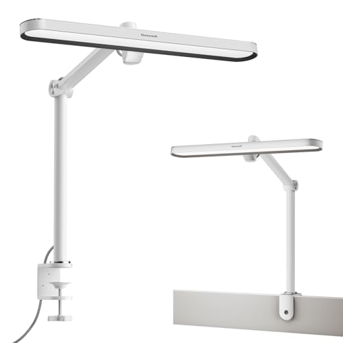 Honeywell LED Desk Lamp with Clamp - 05B02 Touch Control Sunturalux Natural Light Clip On Desk Light 4000K 1300LM Dimmable Eye Caring Table Lamp Full Metal Desk Lamps for Home Office