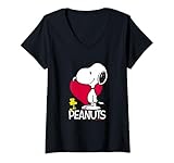 Damen Peanuts - Snoopy Woodstock True Friend T-Shirt mit V-Ausschnitt