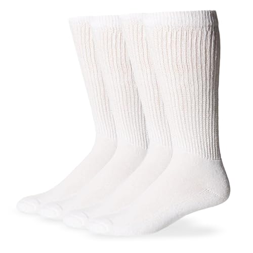 Top Flite Hombres Diabetic Non-binding Over The Calf Socks 2 Pack Medias casuales - Blanco -