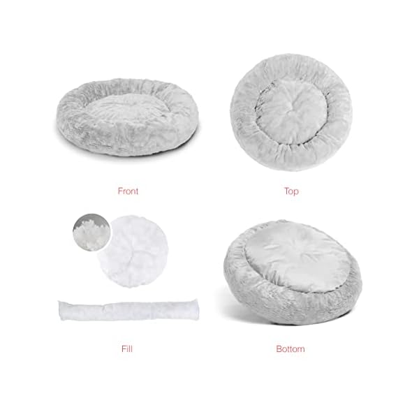 Best-Friends-by-Sheri-The-Original-Calming-Donut-Cat-and-Dog-Bed-in-Lux-Fur-Gray-Medium-30x30 Donut Dog Beds - Orthopedic, Calming, and Elevated