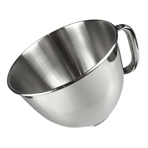 ULTECHNOVO Cuenco de acero inoxidable para amasadora, cuenco de repuesto, fondo plano, asa cómoda, lavable en lavavajillas, compatible con amasadoras verticales