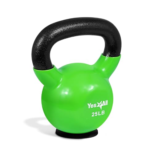 Image of Yes4All Kettlebells Rubber Base, Kettlebell Set for Women, Strength Training Kettlebells Weights (10-65 lbs)
