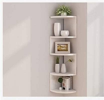A N CRAFT Wall Shelf Zig zeg/Shelf Corner Rack/Zig zeg Corner Wall Mount Shelf Unit for Home | Home Decorative Furniture for Home Decorative Living Room & Bedroom Colour :-[White]