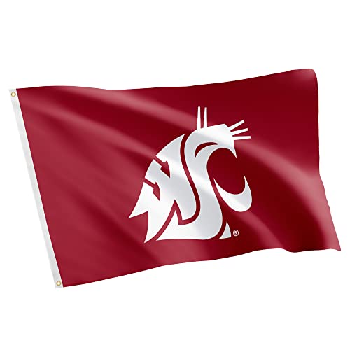 Desert Cactus Washington State University WSU Flag - 3 x 5 Feet Cougars Banner, Indoor/Outdoor Durable Fabric, 100% Polyester Design (Style 2)
