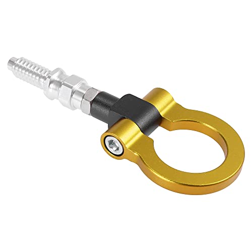 X AUTOHAUX Gold Tone Aluminum Alloy Front Bumper Trailer Ring Eye Towing Tow Hook Screw for BMW 325i 328i 335i 550i 125i 120i 330i 318i 530i