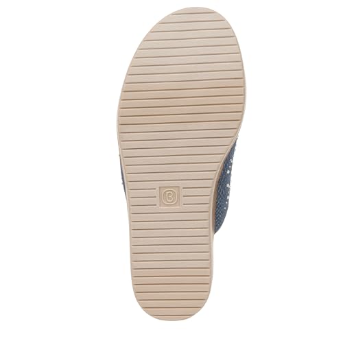 BZees Womens Royal Machine Washable Comfort Wedge Sandal Blue Shimmer4