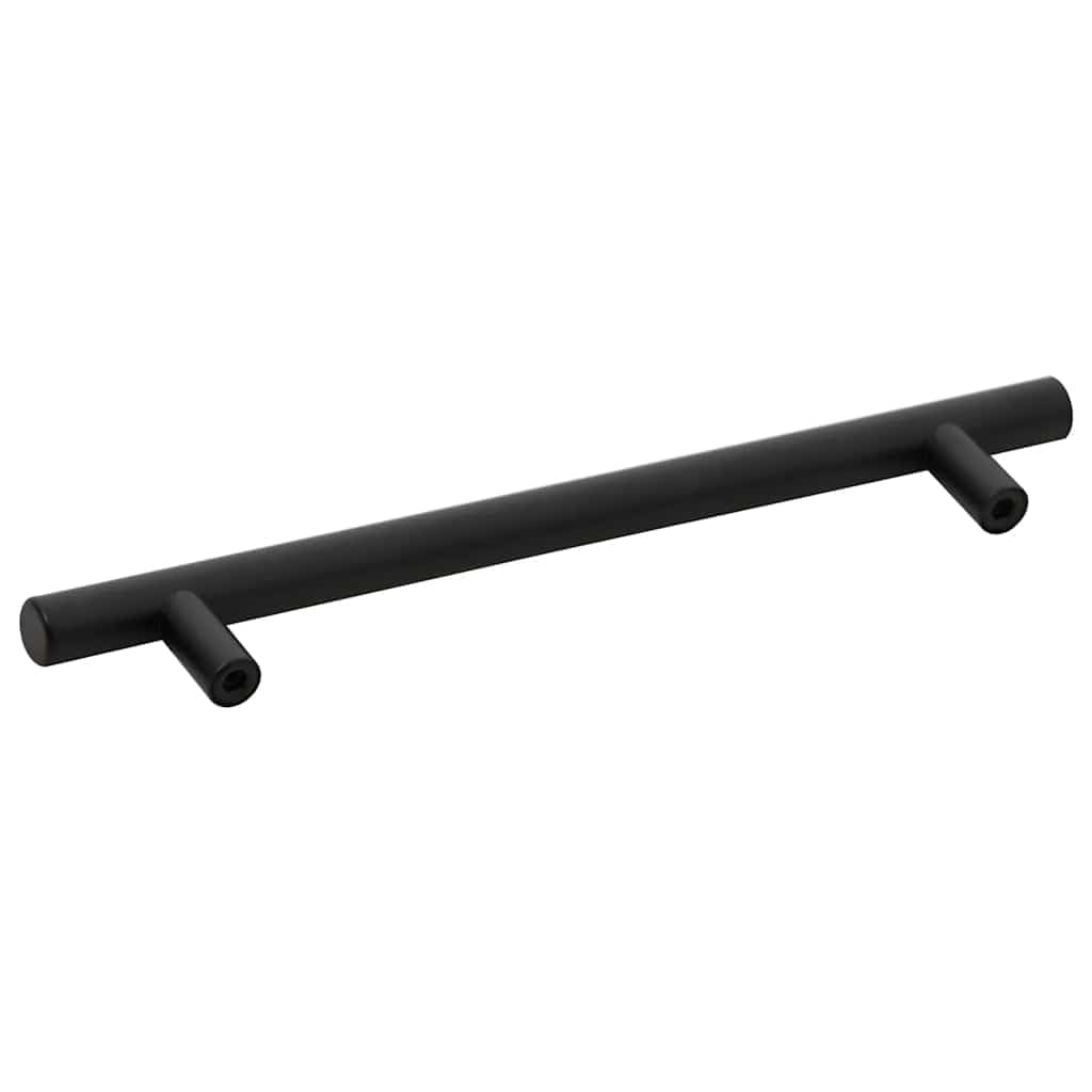 Tirador en T para muebles, 10 unidades, color negro, distancia entre orificios, 160 mm, acero inoxidable con recubrimiento en polvo para armario, cajón, puerta, cómoda, cocina, baño, montaje