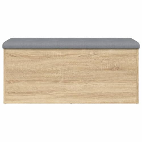 Banc de rangement coffre en chêne avec couvercle rabattable et grand espace - 5