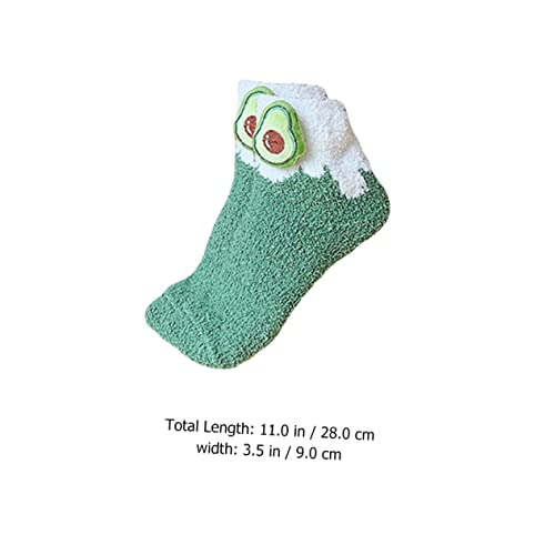 2pairs Cozy Coral Fleece Christmas Socks Cute Fruit Design for Warmth for Parties and Sleep for4