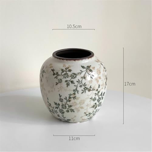 Vase en céramique rétro pour arrangement floral sans risque de fuite