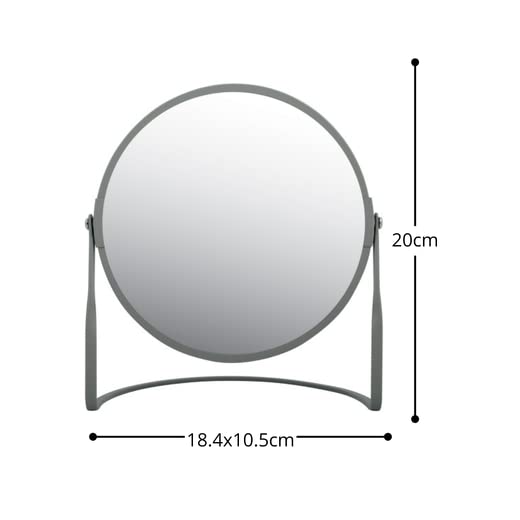 Spirella Akira Make-Up Mirror Cosmetic Mirror Bathroom Mirror 5x Magnification Matt Grey Mat, 19L x 19W cm - Image 3