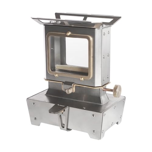 CAMVIL(ケムビル)モグリストーブ アイロンストーブ ビンテージ レトロ ポータブルストーブ アウトドア ミニストーブ 暖房 簡単調理 雰囲気 多用途 (シルバー)