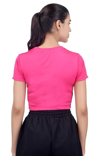 Image of Amazon Brand - INKAST Women Solid Fitted T-Shirt | Active Wear Crop Tops | Casual Sport Wear | Gym | Training | Running | Workout | Crew Neck