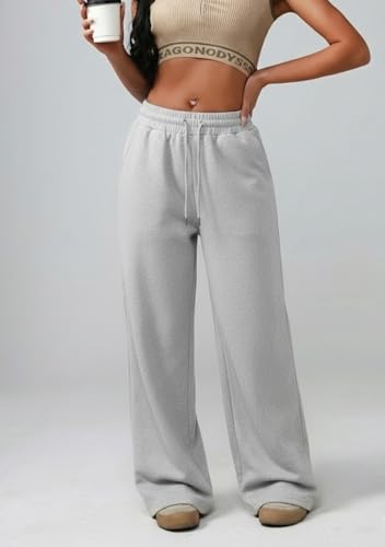 Image of dockstreet Straight Wide fit Long Length Open Bottom Jogger for Women /Trending Multi Pocket Style, Relaxed Casual Pants for Women