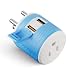 India, Nepal, Maldives Travel Plug Adapter by OREI with Dual USB - USA Input + Surge Protection - Type D (U2U-10), Will Work with Cell Phones, Camera, Laptop, Tablets, iPad, iPhone and More
