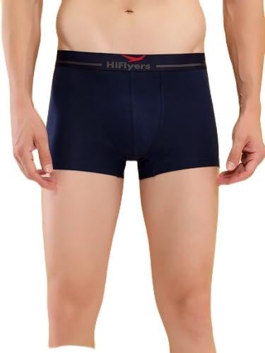 Image of HiFlyers Men's Cotton Spandex Odour-Free, Long Lasting Comfort, All Day Fresh and Confidence Dark Knight Collection Solid Trunks