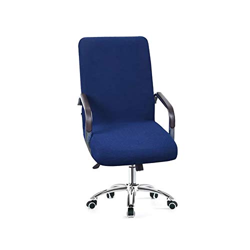 Xinchangda Funda para Silla Oficina Cubierta Protectora para Sillón Giratorio Elástico Extraíble Universal para Reposabrazos de Silla Escritorio (Azul Oscuro M)