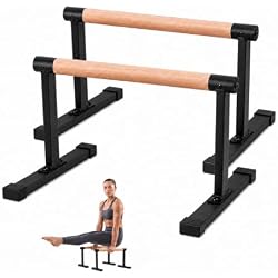 Trlakepreble Wooden Parallette Bars,700lbs Heavy-Duty Dip Stands | Thick Beech Handles,Upgraded Anti-slip Mats,5-Minute Assembly,Space-Saving,Push ups,Handstands,L-sits,Yoga,Gymnastics