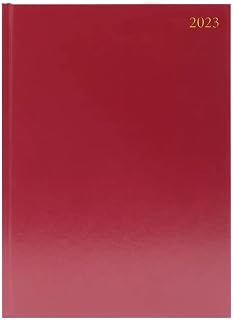 Quickdraw 2023 A4 2 Pages Per Day Diary Hardback Desk Planner Business Restaurant Organiser (Black)